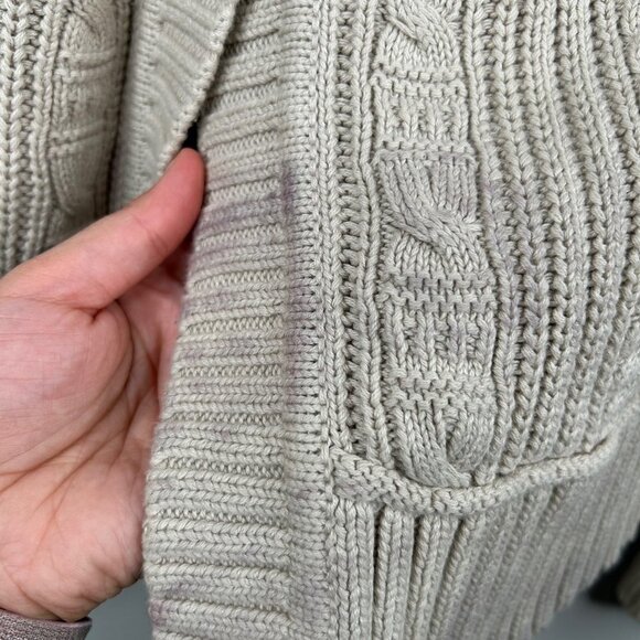 Eddie Baurer‎ 100% cotton beige knit heavy cardigan size small - Picture 7 of 9